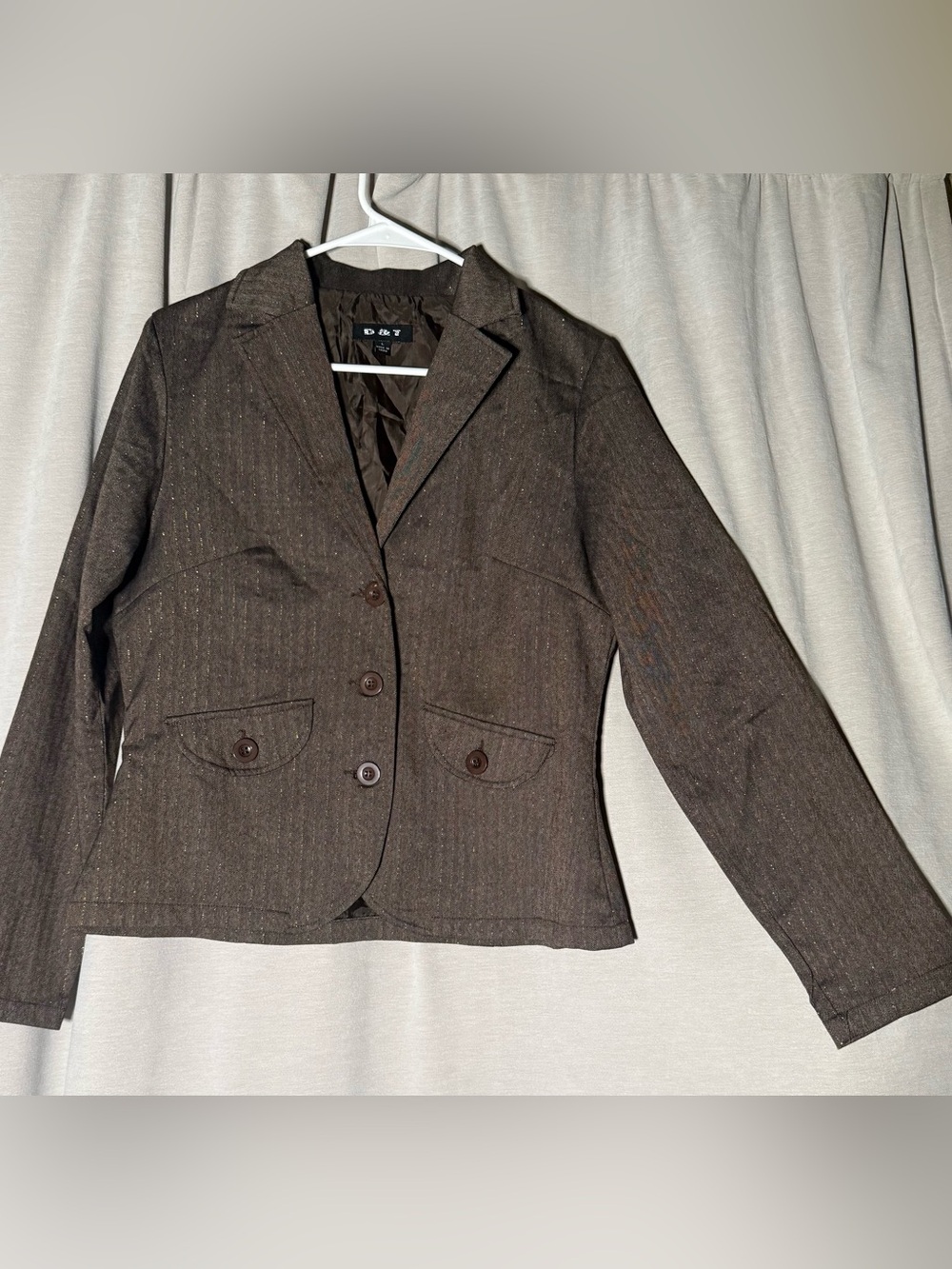 D&T Shimmer Striped Fitted Blazer size Large